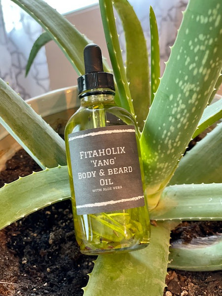 Fitaholix Milk & Honey Body & Beard Oil with Aloe Vera for Men